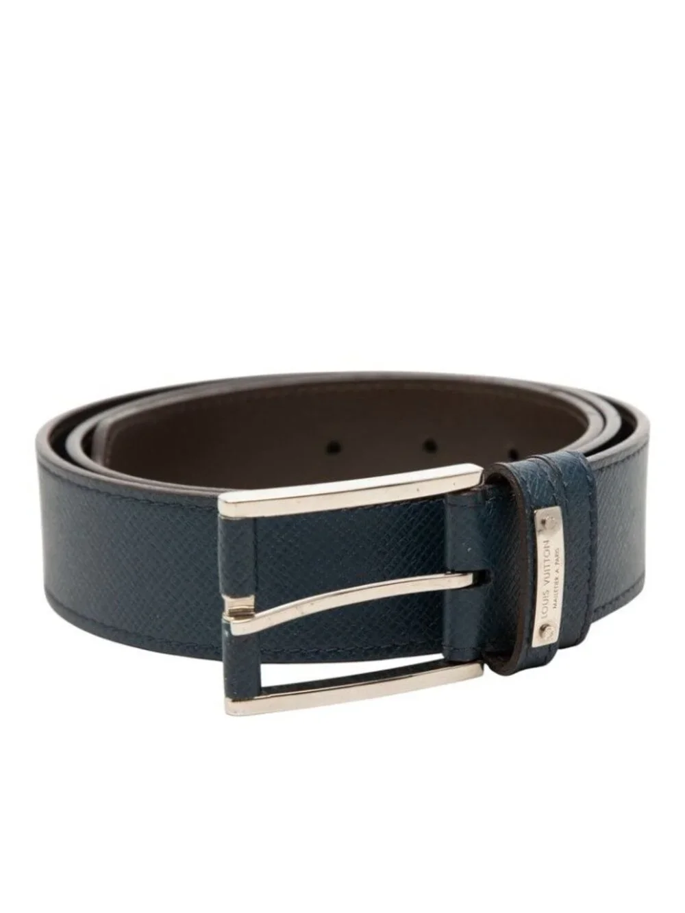 Louis Vuitton 95 36 Navy Brown Leather 1- Belt